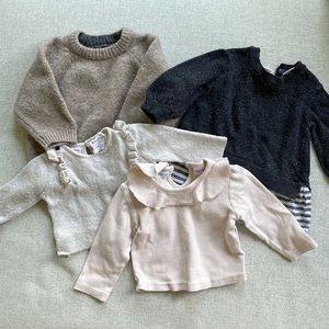 Zara sweaters/shirts 6-9 mo